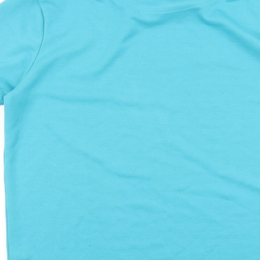 Boohoo Mens Blue Cotton T-Shirt Size L Round Neck