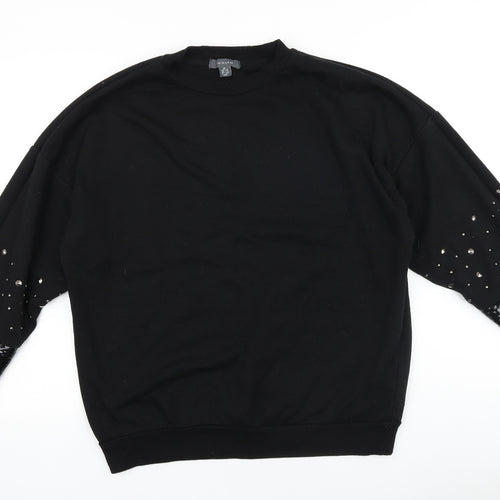 Primark Womens Black Cotton Pullover Sweatshirt Size XS Pullover