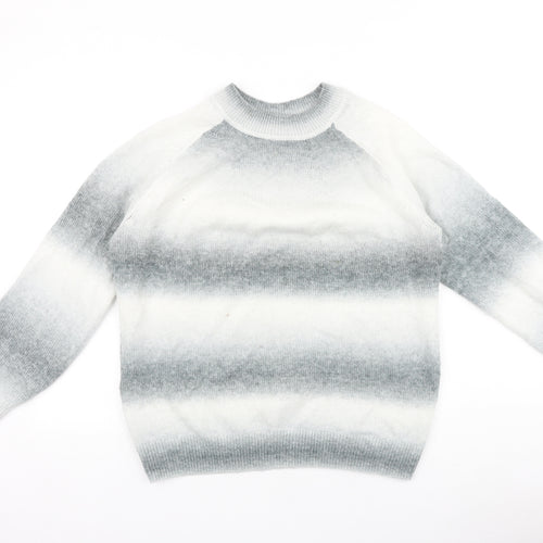 Marks and Spencer Womens Grey Round Neck 100% Cotton Pullover Jumper Size M