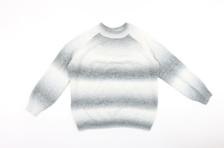 Marks and Spencer Womens Grey Round Neck 100% Cotton Pullover Jumper Size M
