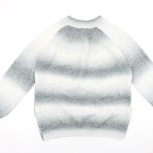 Marks and Spencer Womens Grey Round Neck 100% Cotton Pullover Jumper Size M