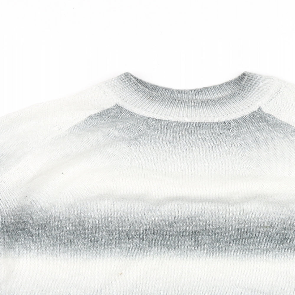 Marks and Spencer Womens Grey Round Neck 100% Cotton Pullover Jumper Size M