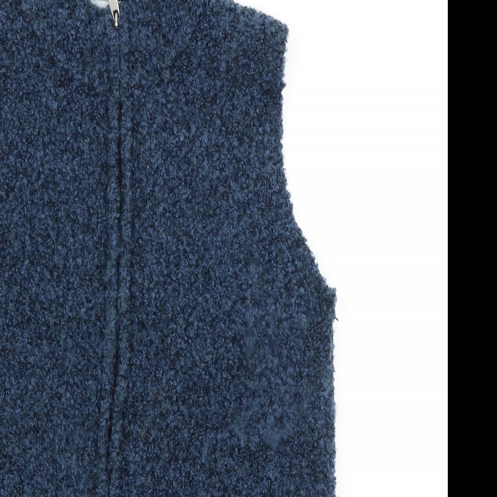 Honor Millburn Womens Blue Round Neck Polyester Vest Jumper Size S