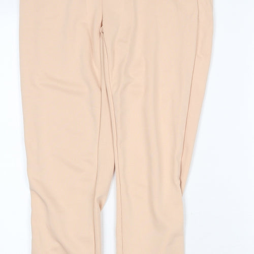 Chicme Womens Pink Polyester Trousers Size S Regular Zip