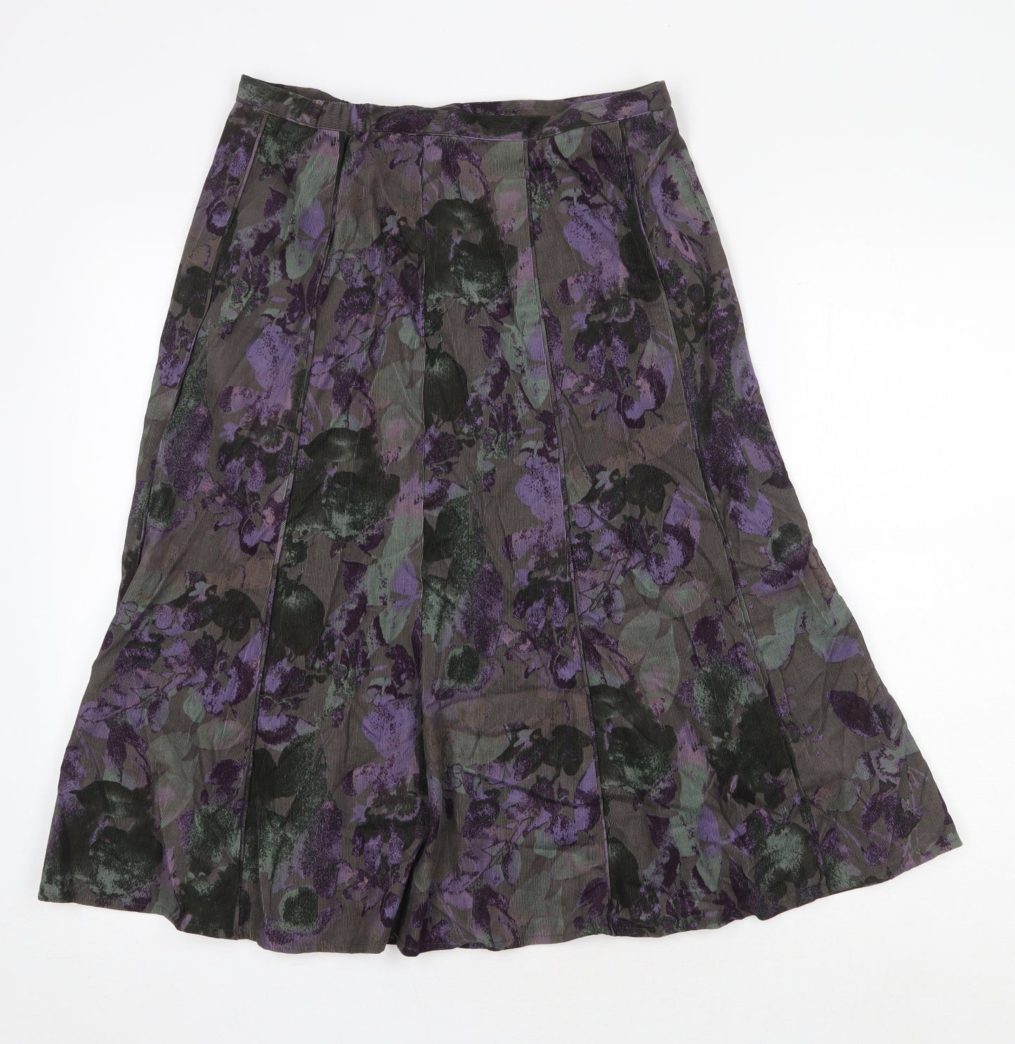 Marks and Spencer Womens Multicoloured Geometric Cotton Swing Skirt Size 12 Zip