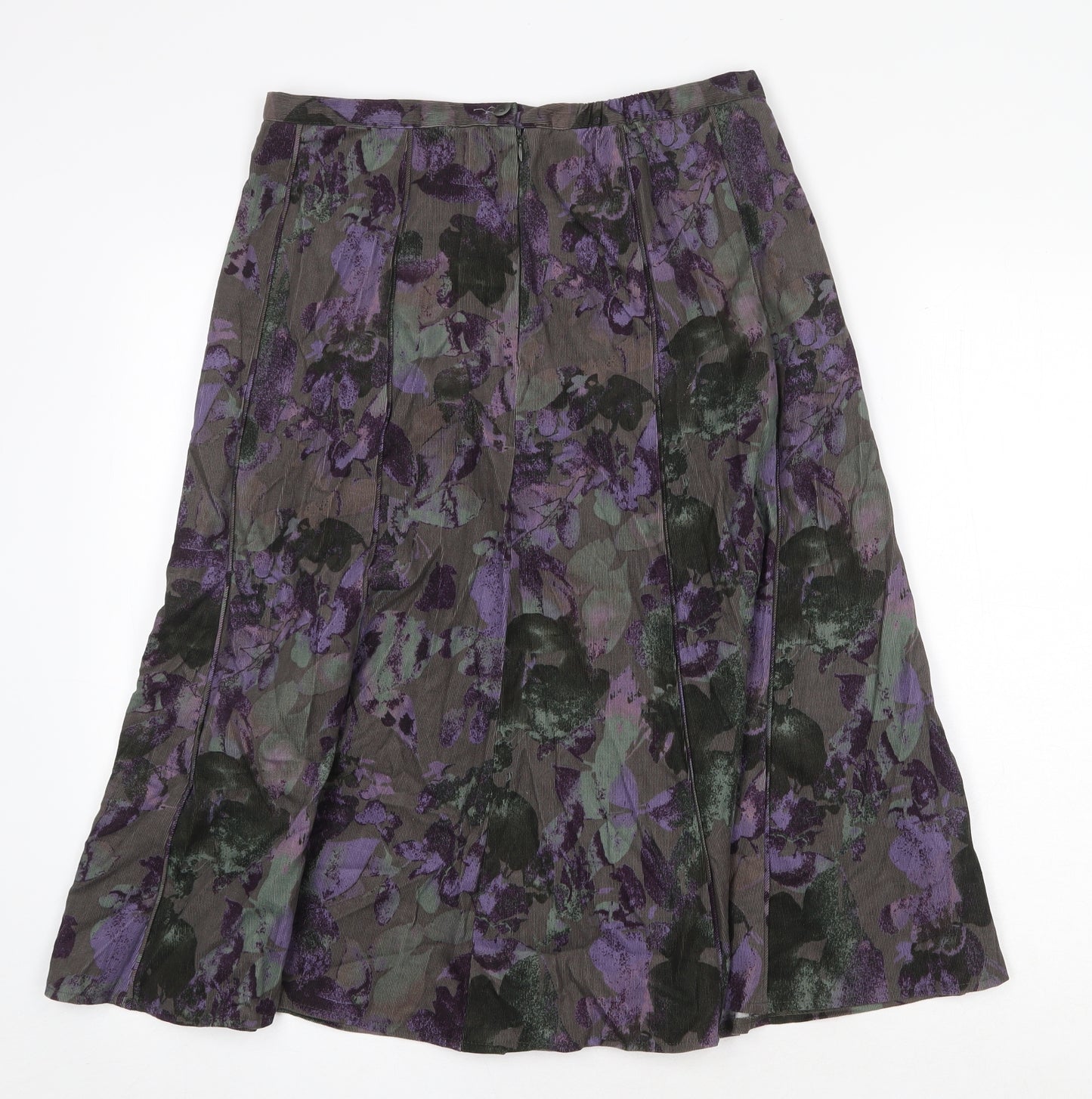 Marks and Spencer Womens Multicoloured Geometric Cotton Swing Skirt Size 12 Zip