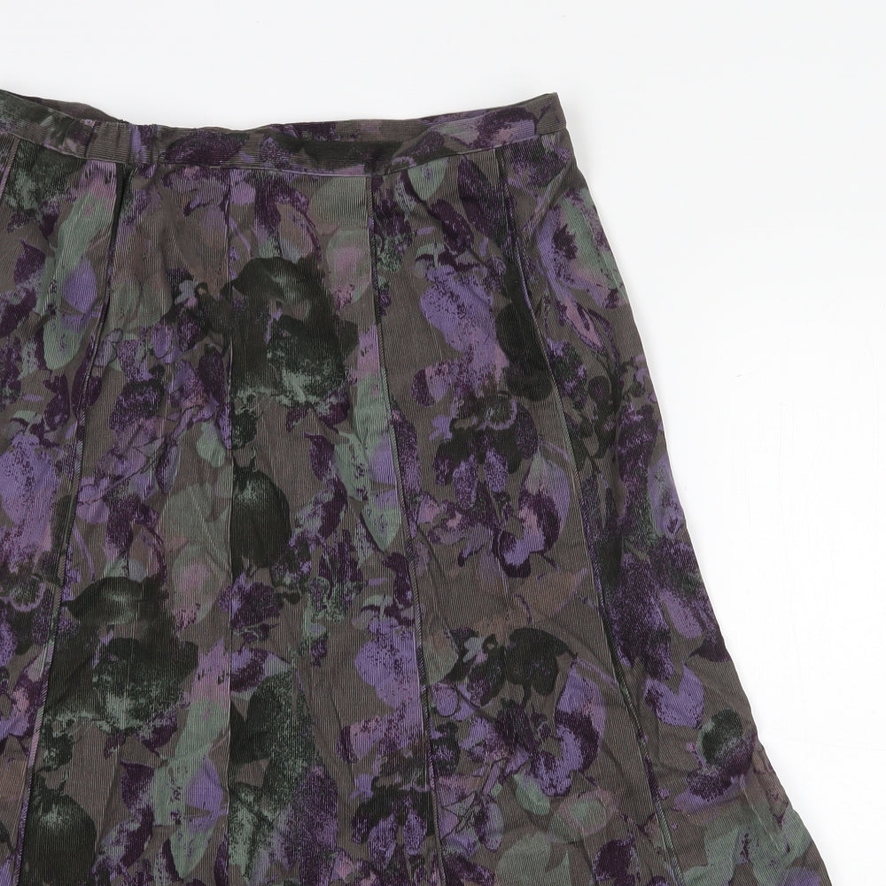 Marks and Spencer Womens Multicoloured Geometric Cotton Swing Skirt Size 12 Zip