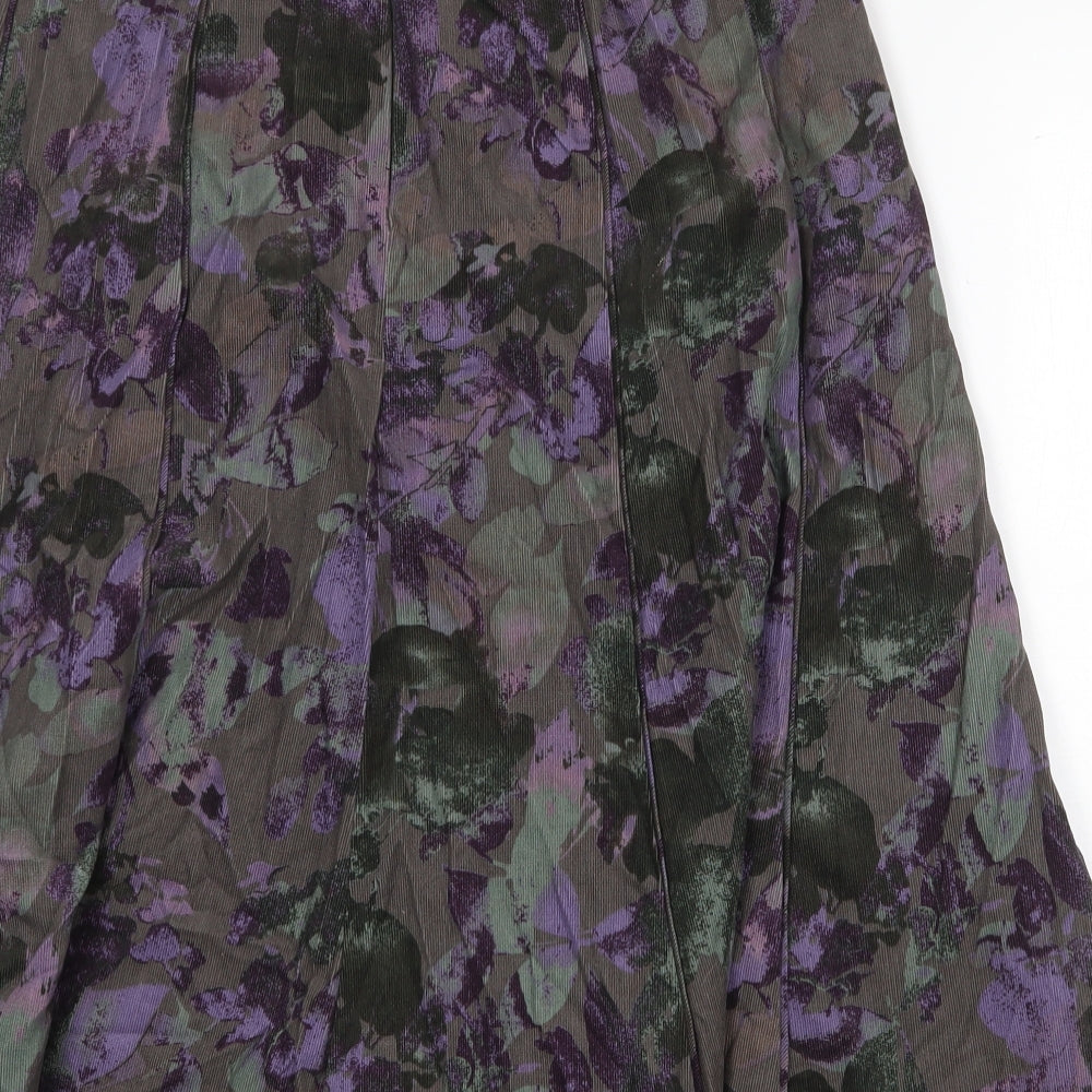 Marks and Spencer Womens Multicoloured Geometric Cotton Swing Skirt Size 12 Zip