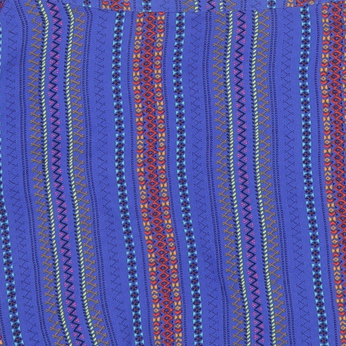 New Look Womens Blue Striped Polyester Basic Blouse Size 8 Off the Shoulder
