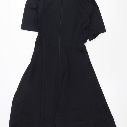 ASOS Womens Blue Polyester Fit & Flare Size 10 Boat Neck Zip