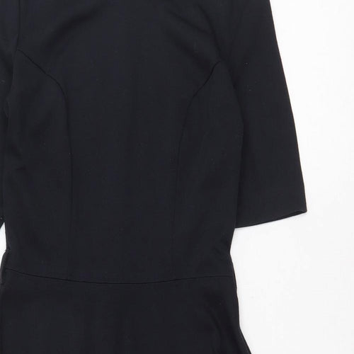 ASOS Womens Blue Polyester Fit & Flare Size 10 Boat Neck Zip