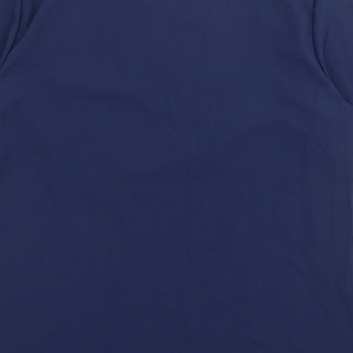 NiaaHinn Womens Blue Polyester Basic Blouse Size M V-Neck