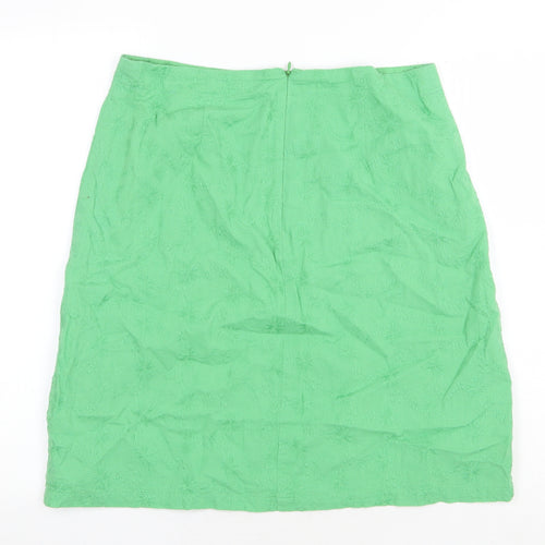 Dickins & Jones Womens Green Cotton Straight & Pencil Skirt Size 14 Zip