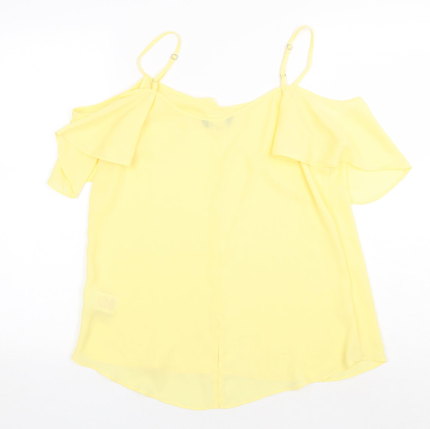 Peacocks Womens Yellow Polyester Basic Tank Size 12 Round Neck