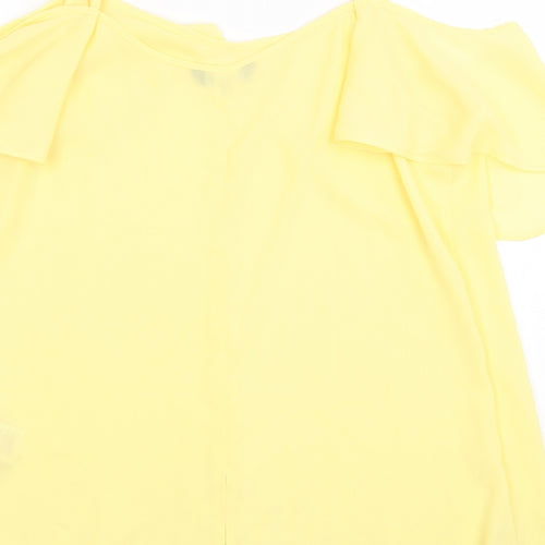 Peacocks Womens Yellow Polyester Basic Tank Size 12 Round Neck