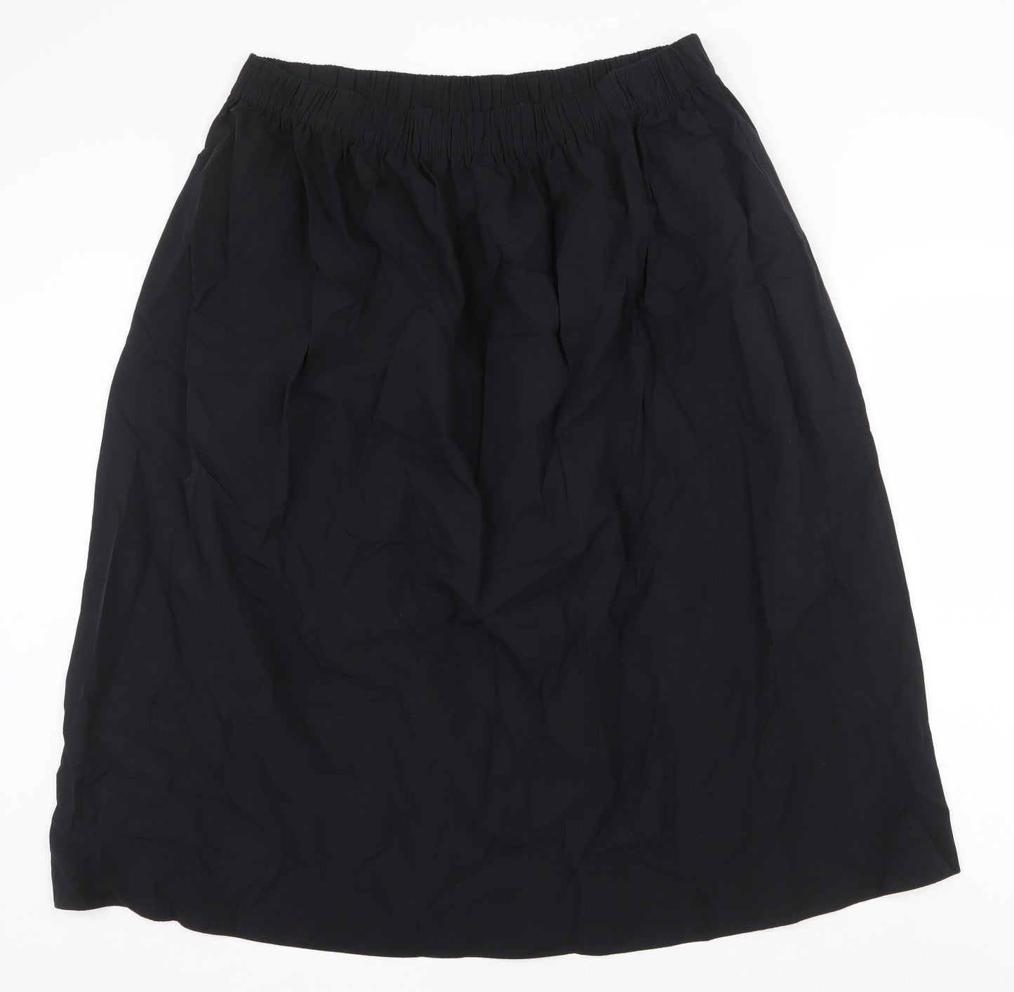 Marks and Spencer Womens Black Cotton Swing Skirt Size 20