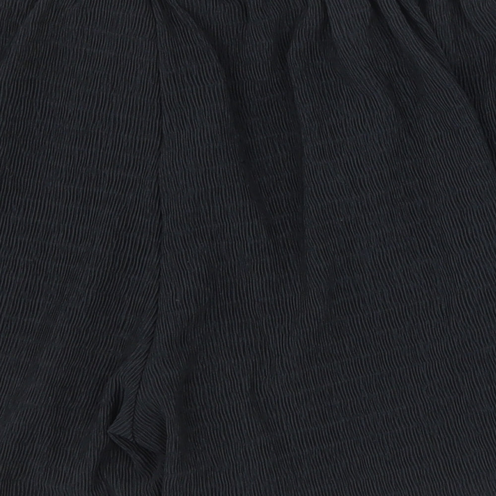 Primark Womens Black Cotton Paperbag Shorts Size S Regular Tie