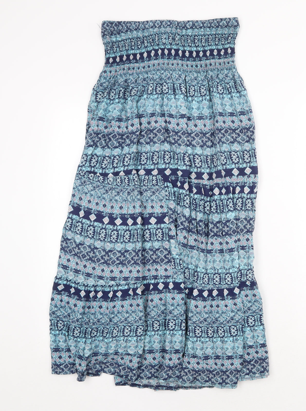 Apricot Womens Blue Geometric Viscose A-Line Size 10 Off the Shoulder Pullover