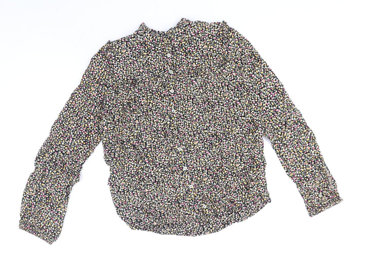 Saint Tropez Clothing Womens Multicoloured Geometric Viscose Basic Button-Up Size XS Round Neck