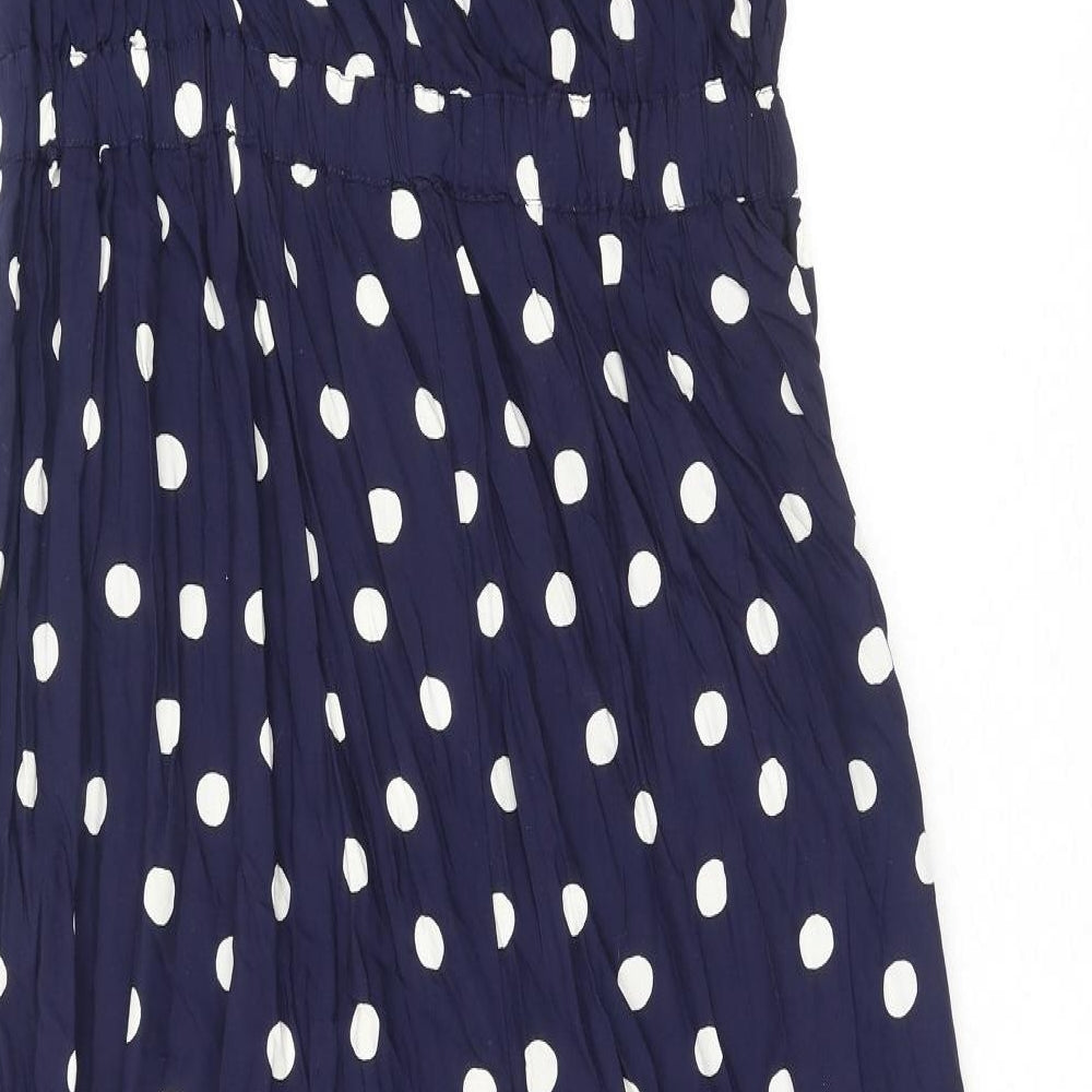 NEXT Womens Blue Polka Dot Modal Jumpsuit One-Piece Size 10 Pullover