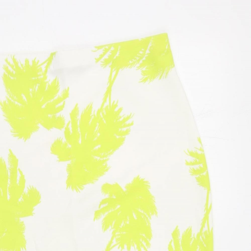 Missguided Womens Multicoloured Floral Polyester Straight & Pencil Skirt Size 14