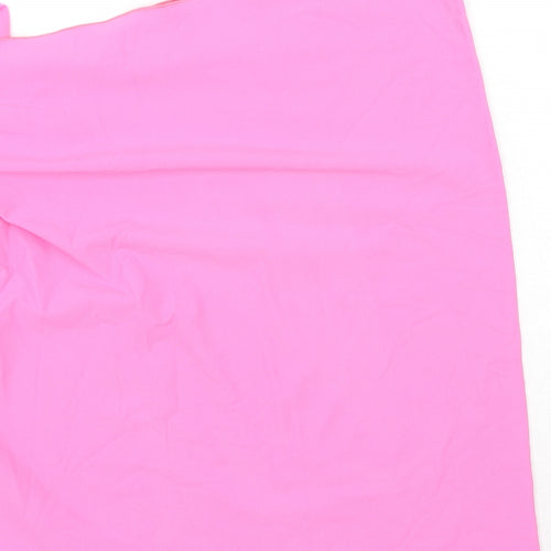 Valeryblu Womens Pink Polyamide Wrap Skirt Size 18 Zip