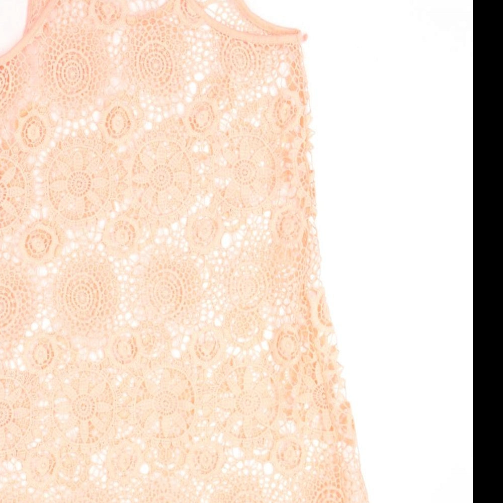 Primark Womens Pink Polyester Tank Dress Size M Scoop Neck Pullover