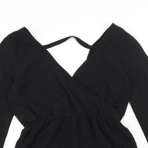 Pins & Needles Womens Black Polyester Playsuit One-Piece Size S Pullover