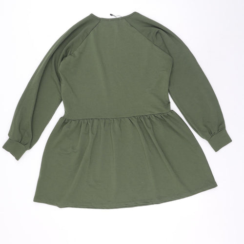 I SAW IT FIRST Womens Green Polyester Fit & Flare Size 12 Boat Neck Pullover