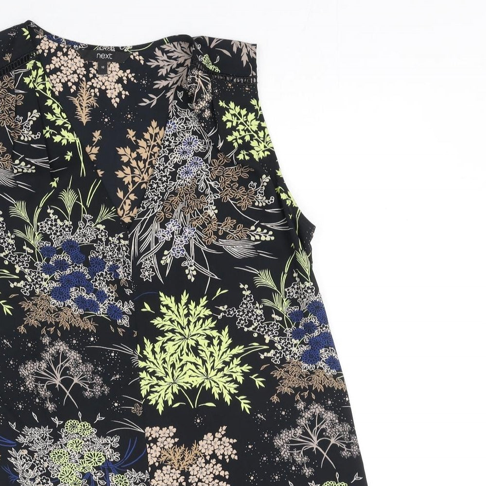 NEXT Womens Multicoloured Floral Polyester Tunic Tank Size 10 V-Neck