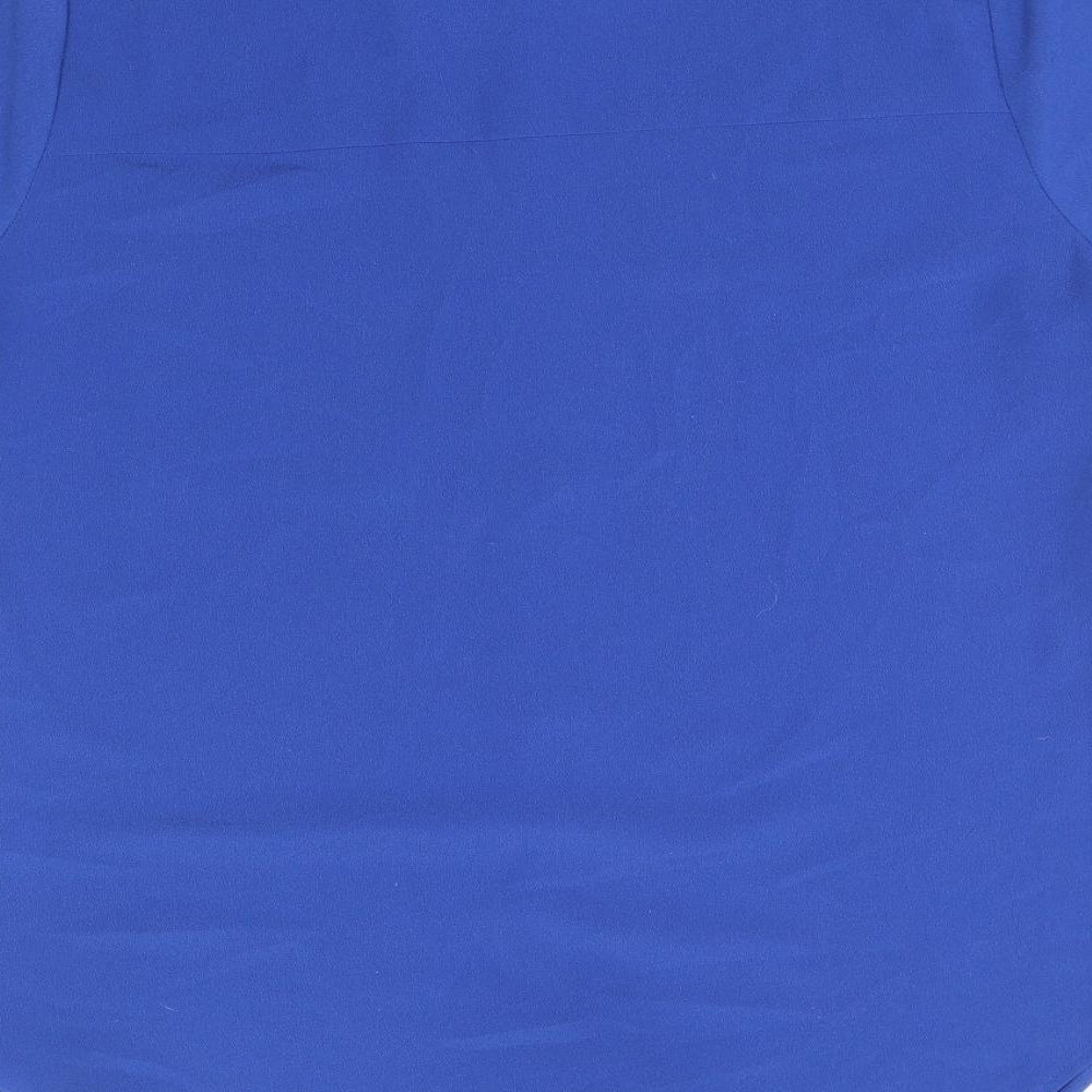 Marks and Spencer Womens Blue Polyester Basic Button-Up Size 10 Collared