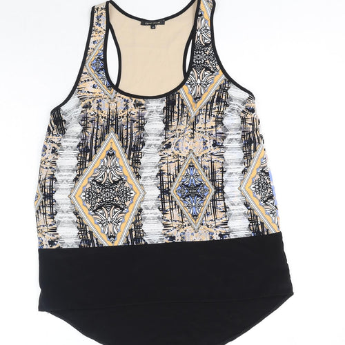 River Island Womens Multicoloured Geometric Polyester Basic Tank Size 12 Round Neck