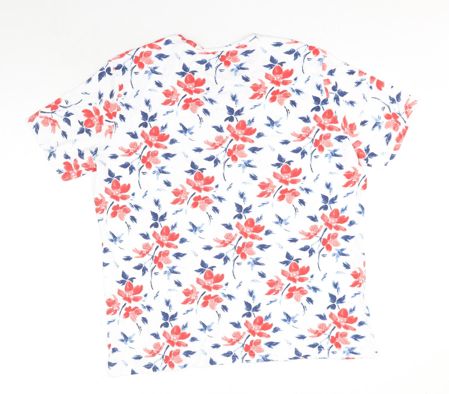 EWM Womens Multicoloured Geometric 100% Cotton Basic T-Shirt Size XL Round Neck