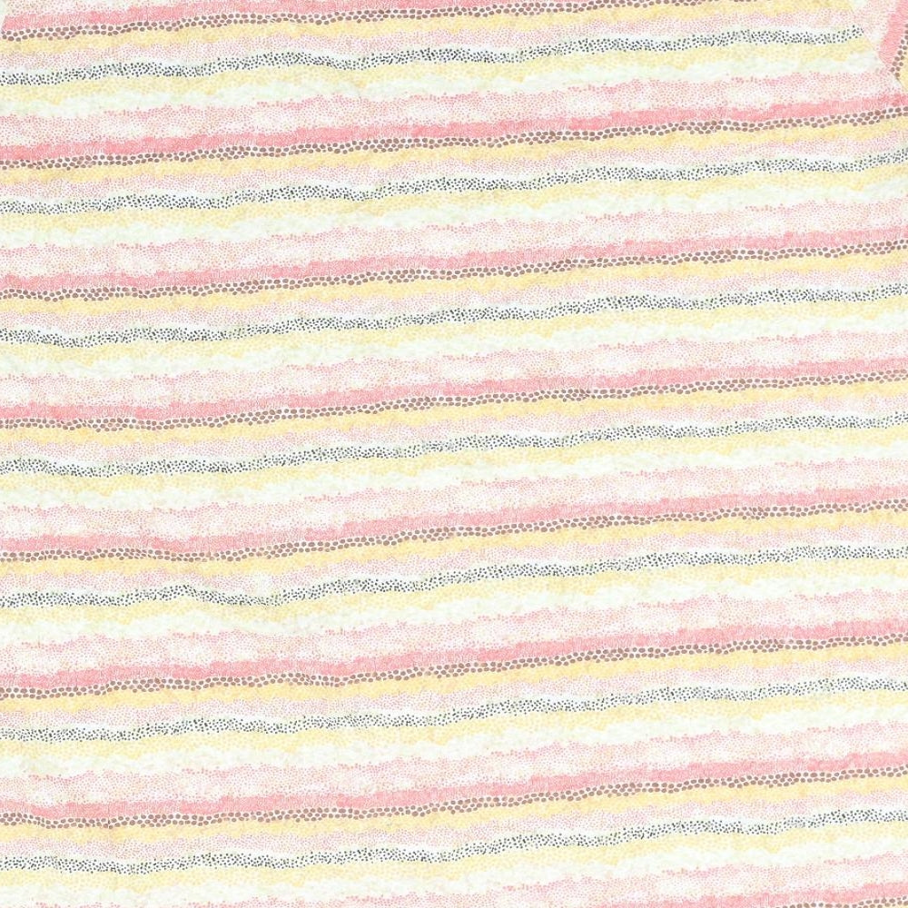 EWM Womens Multicoloured Striped Cotton Basic T-Shirt Size XL Round Neck