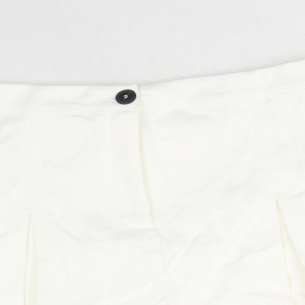 Bershka Womens White Polyester Skort Size XL Zip