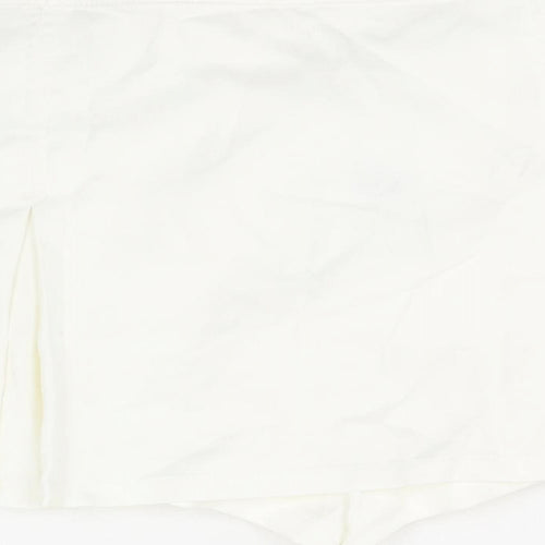 Bershka Womens White Polyester Skort Size XL Zip