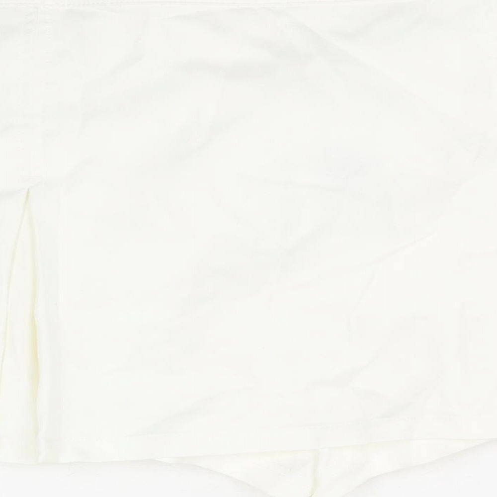 Bershka Womens White Polyester Skort Size XL Zip