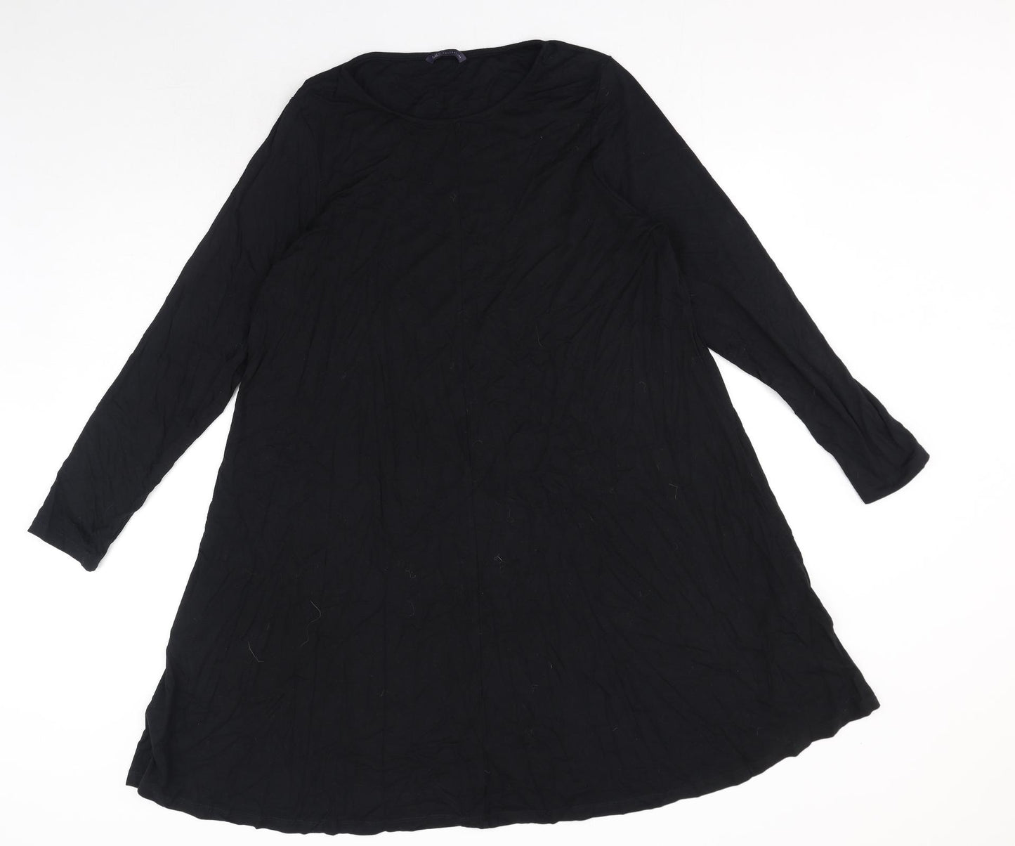 marks and Womens Black Viscose A-Line Size 18 Round Neck Pullover