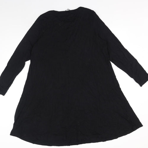 marks and Womens Black Viscose A-Line Size 18 Round Neck Pullover