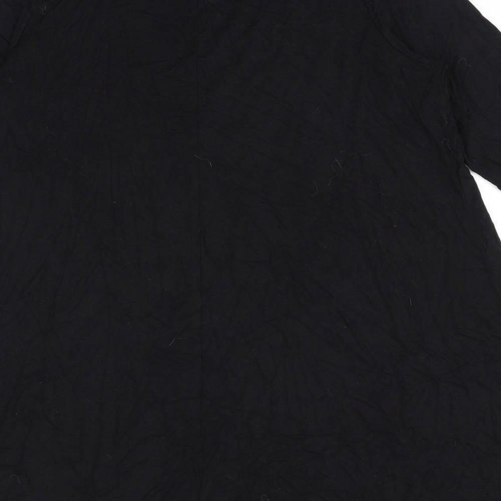 marks and Womens Black Viscose A-Line Size 18 Round Neck Pullover