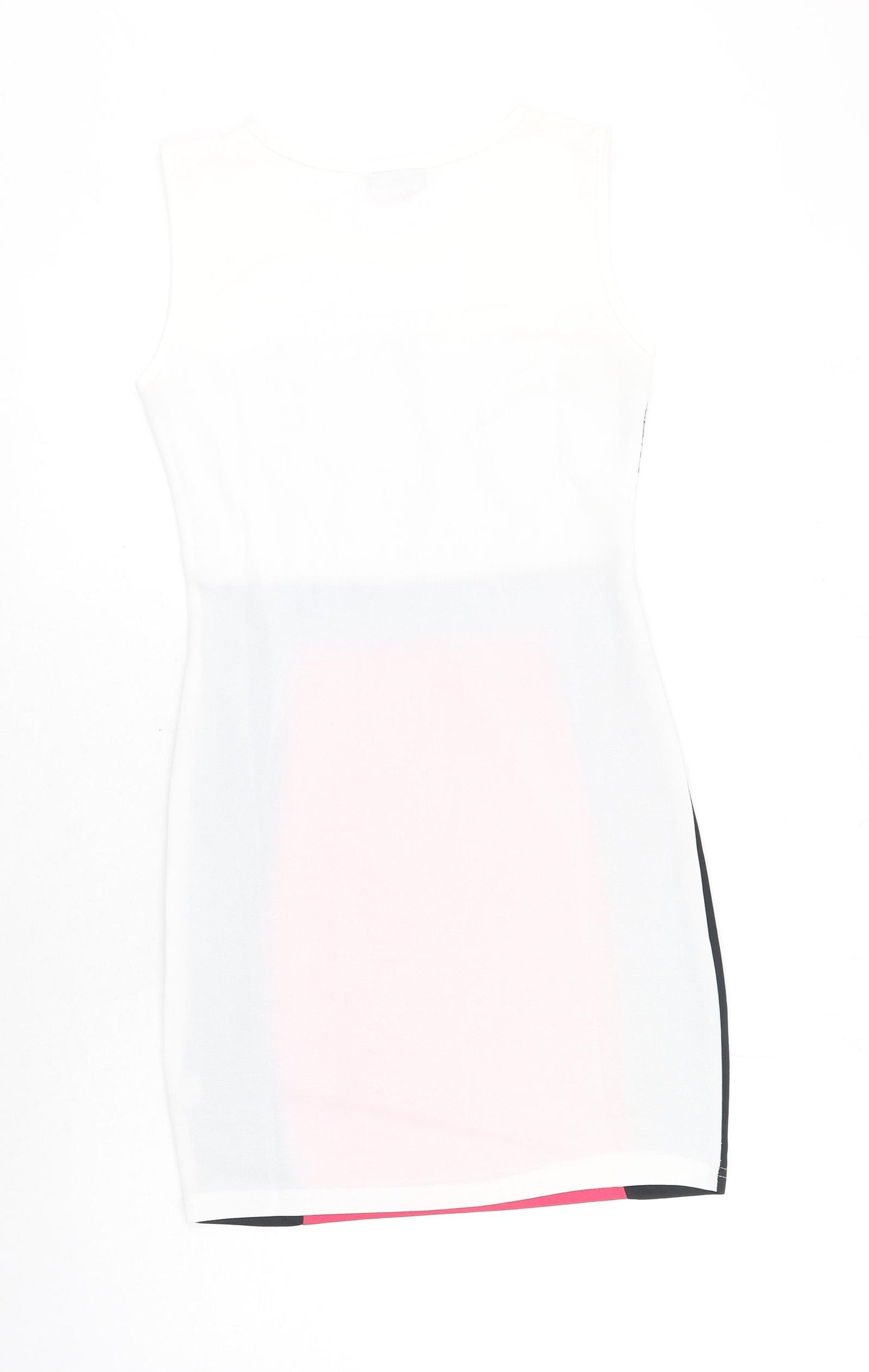 Indulgence Womens Pink Colourblock Polyester Pencil Dress Size S Boat Neck Pullover - Lace Detail