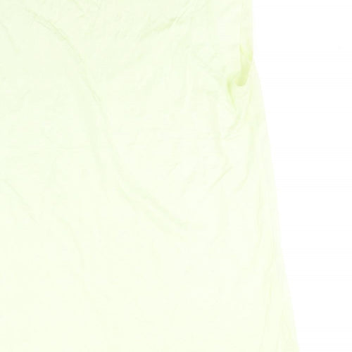 French Connection Womens Green Polyester Basic Blouse Size M Round Neck