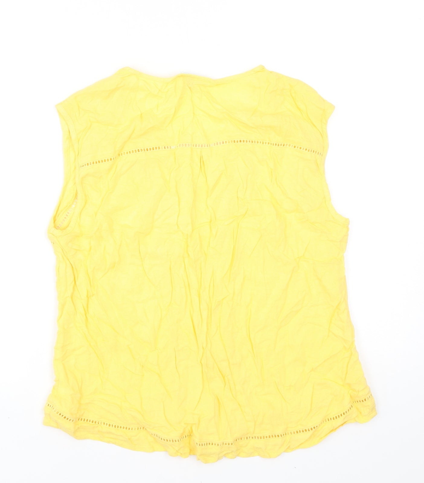 Warehouse Womens Yellow Polyester Basic Tank Size 12 V-Neck