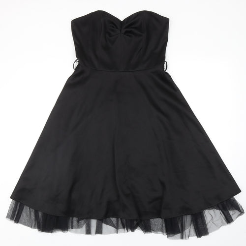 Elise Ryan Womens Black Polyester Fit & Flare Size M Sweetheart Zip