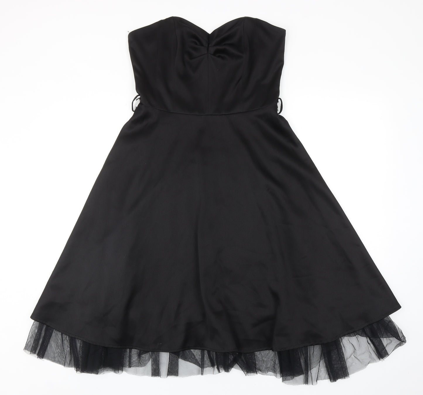 Elise Ryan Womens Black Polyester Fit & Flare Size M Sweetheart Zip