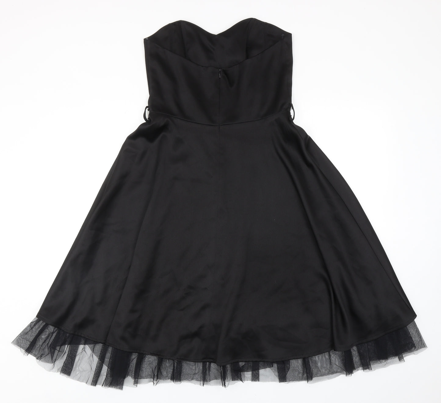 Elise Ryan Womens Black Polyester Fit & Flare Size M Sweetheart Zip