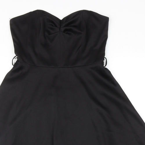 Elise Ryan Womens Black Polyester Fit & Flare Size M Sweetheart Zip