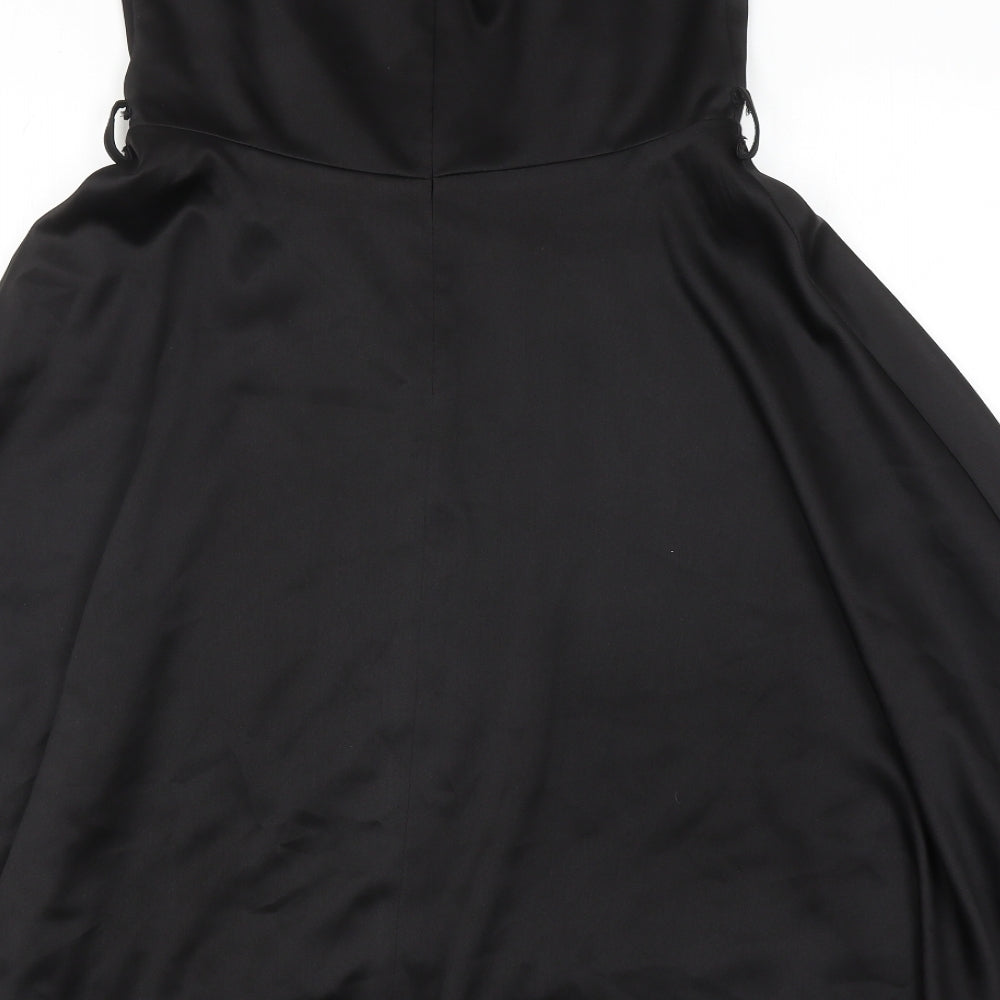 Elise Ryan Womens Black Polyester Fit & Flare Size M Sweetheart Zip