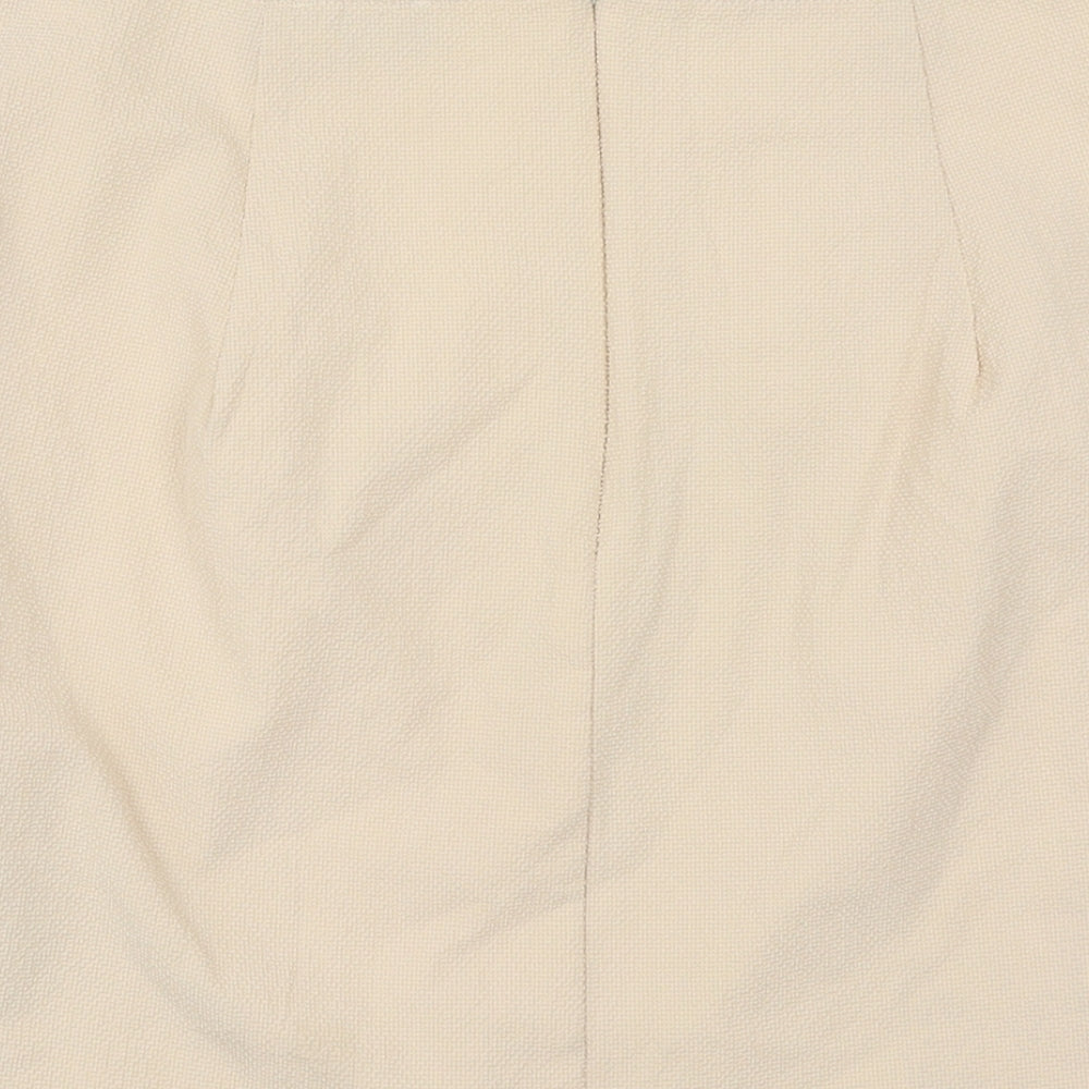 PRETTYLITTLETHING Womens Beige Polyester Straight & Pencil Skirt Size 12 Zip