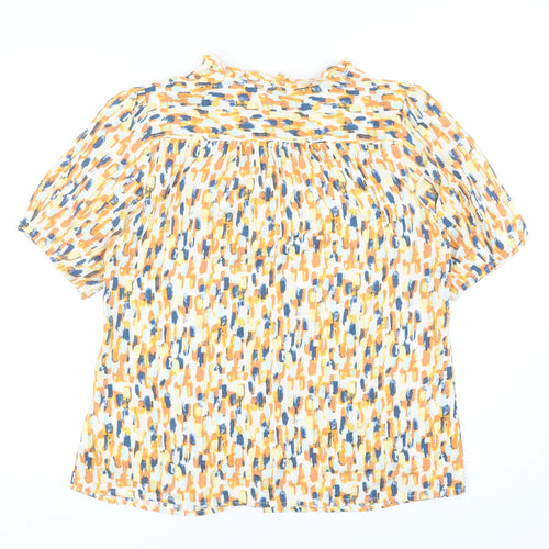 Damart Womens Multicoloured Geometric Viscose Basic Blouse Size 12 V-Neck
